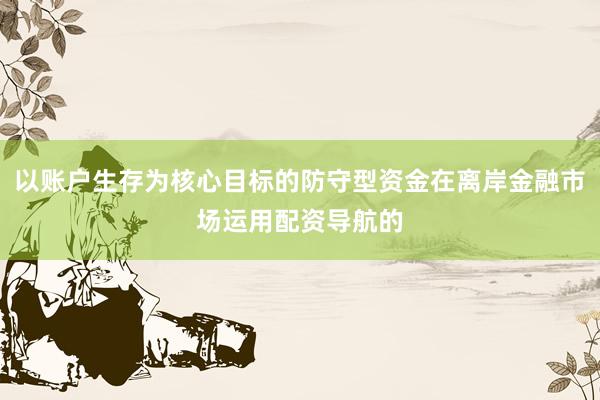 以账户生存为核心目标的防守型资金在离岸金融市场运用配资导航的