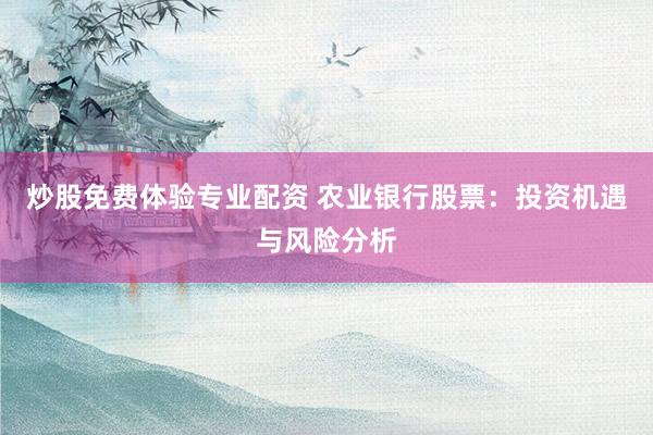 炒股免费体验专业配资 农业银行股票：投资机遇与风险分析